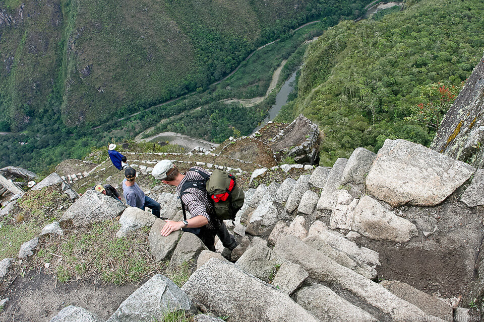 Hiking down from Wayna Picchu is not for the faint of heart