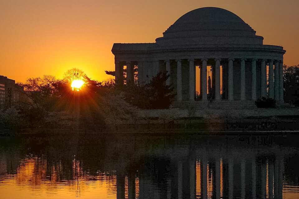 Sunset at the Jefferson Memorial in DC