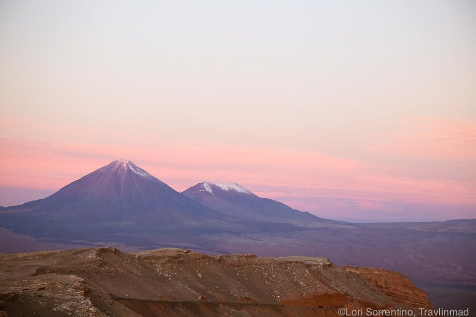sunset in the Valle de la Luna, Atacama desert, Chile