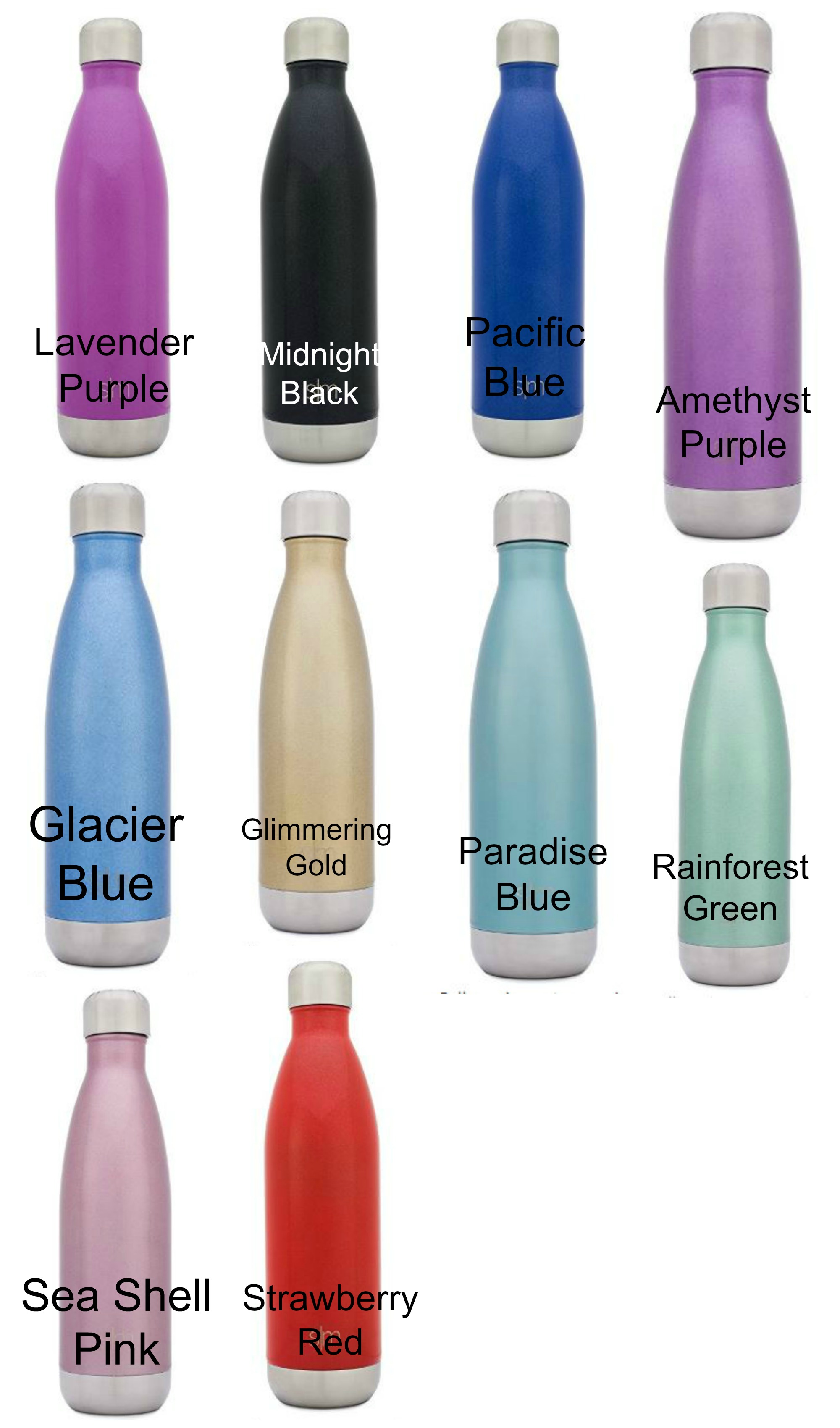 Simple Modern Stainless Steel Vacuum Insulated Double-Walled Wave Bottle Rainforest Green Shimmering Collection 17oz