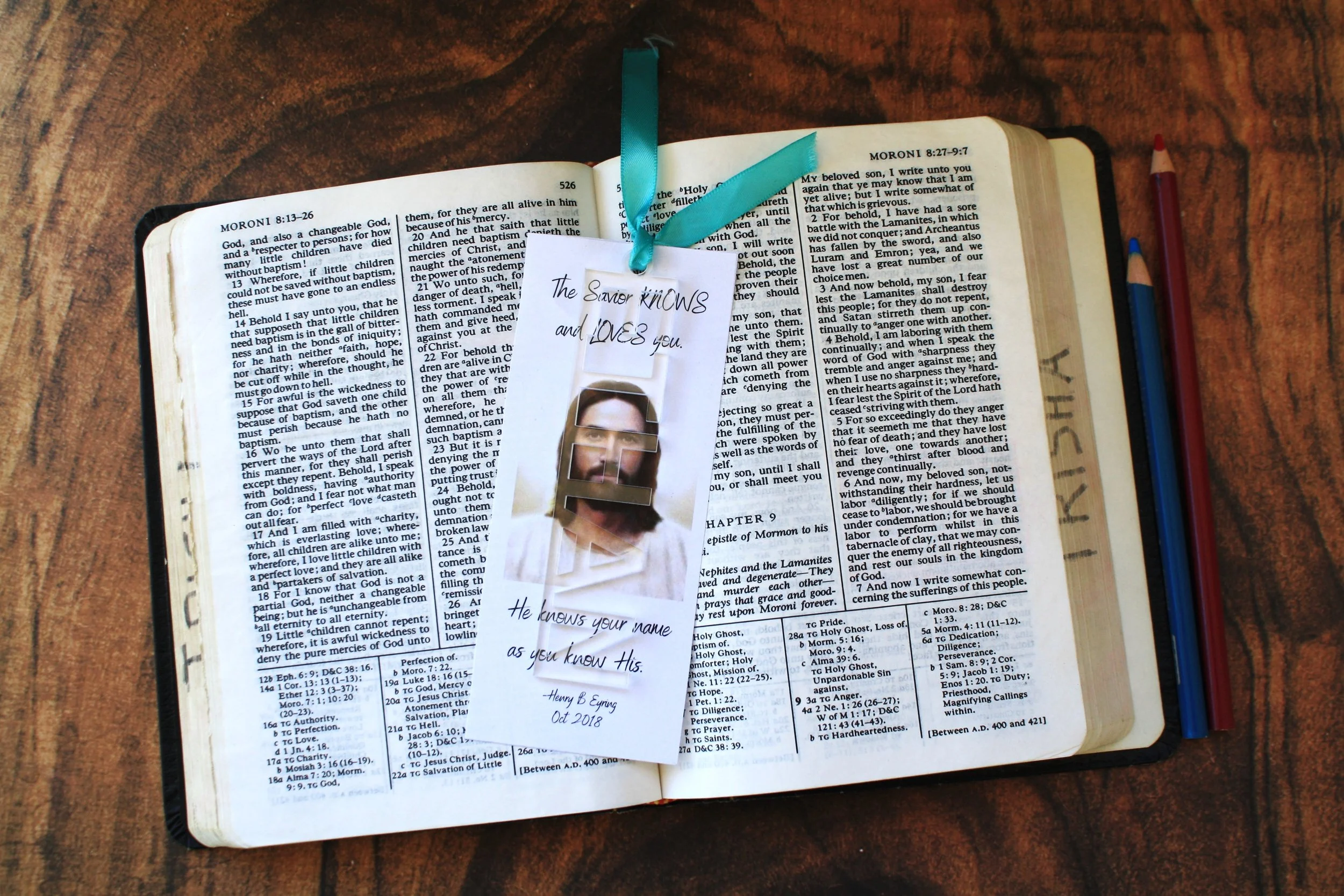 Clear Acrylic Laser Cut Names for LDS Primary Bookmarks