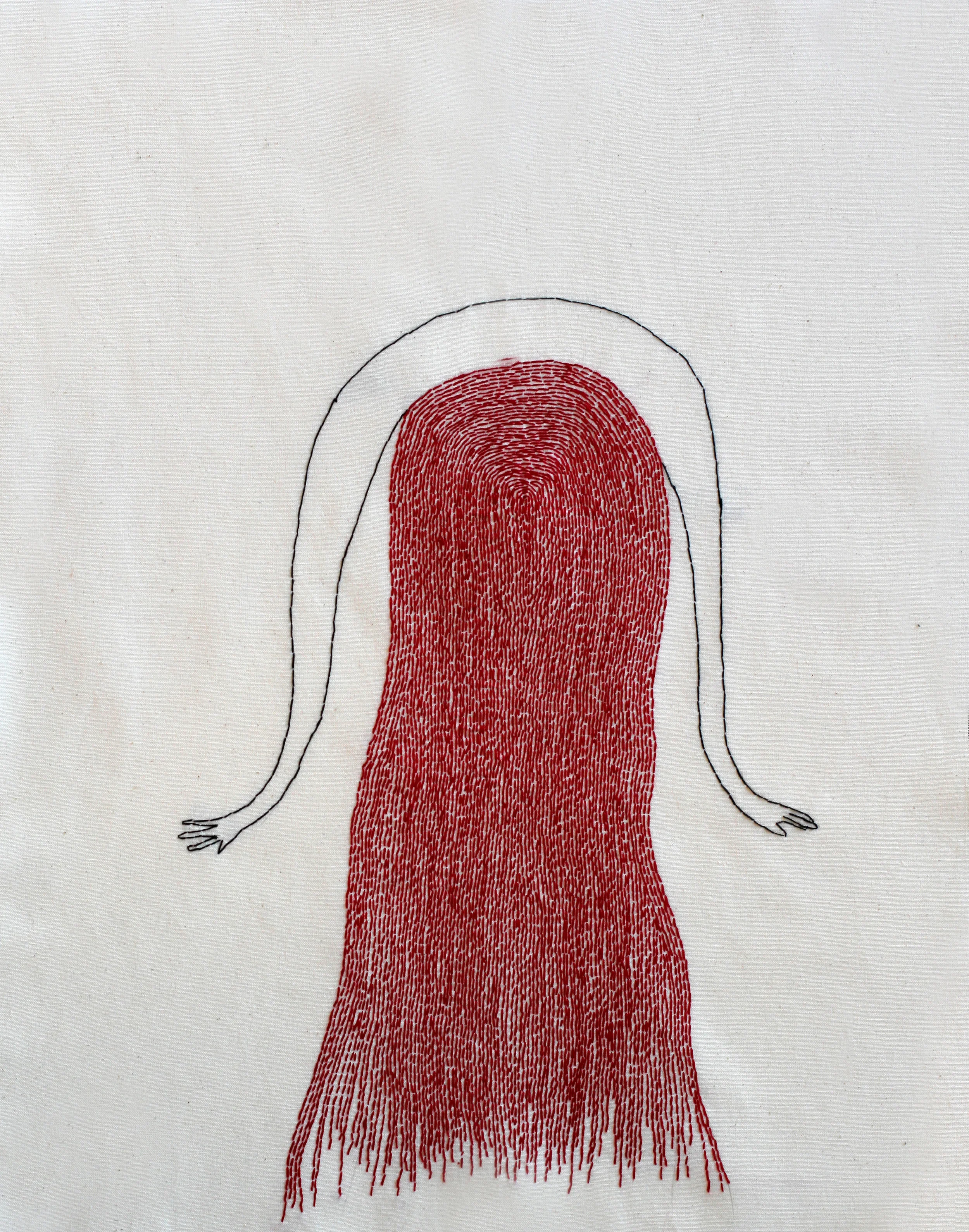  Two way connection | Hand sewn on Fabric | 18x20" 