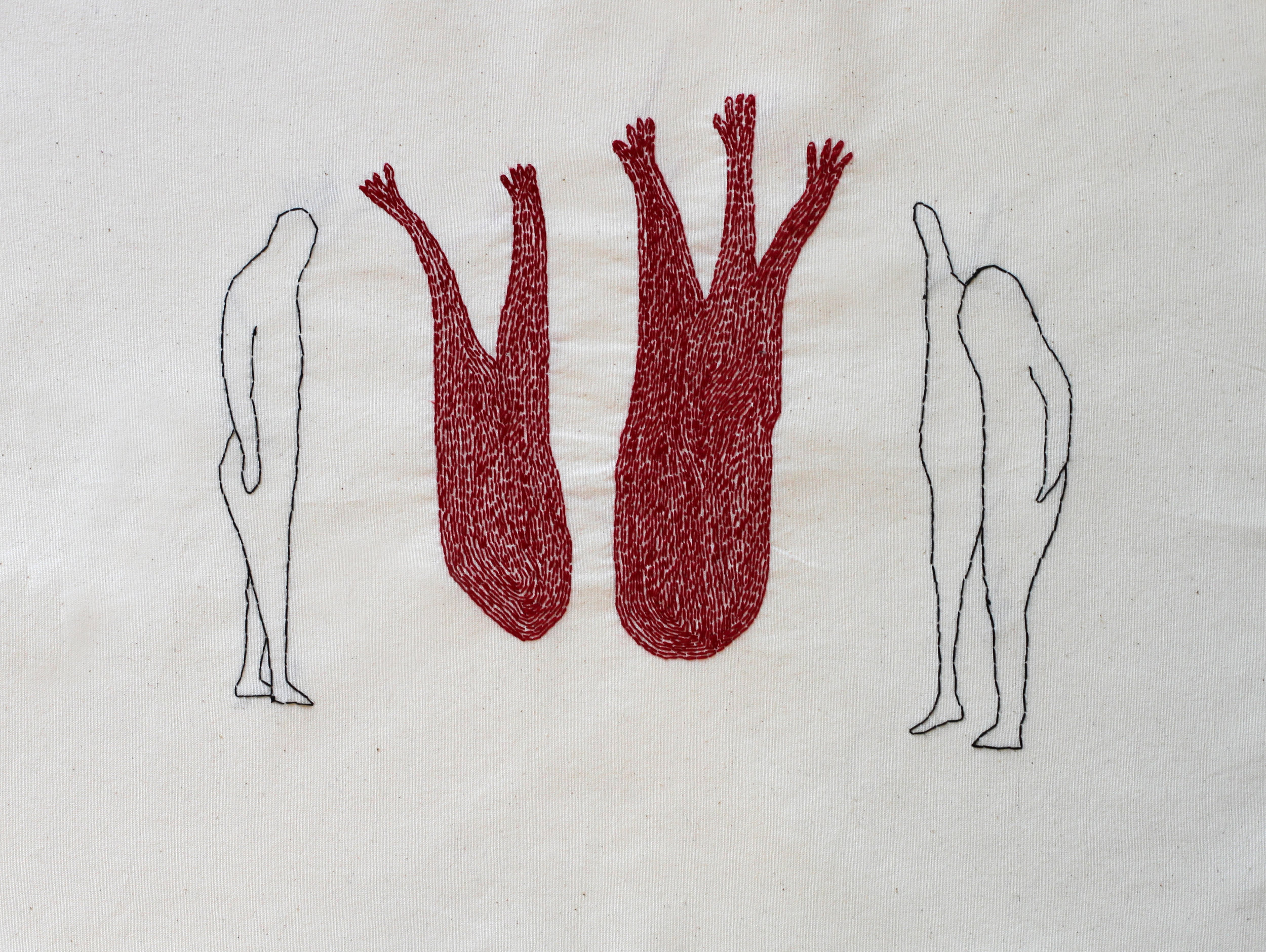  Sublimation | Hand sewn on Fabric | 19x17" 