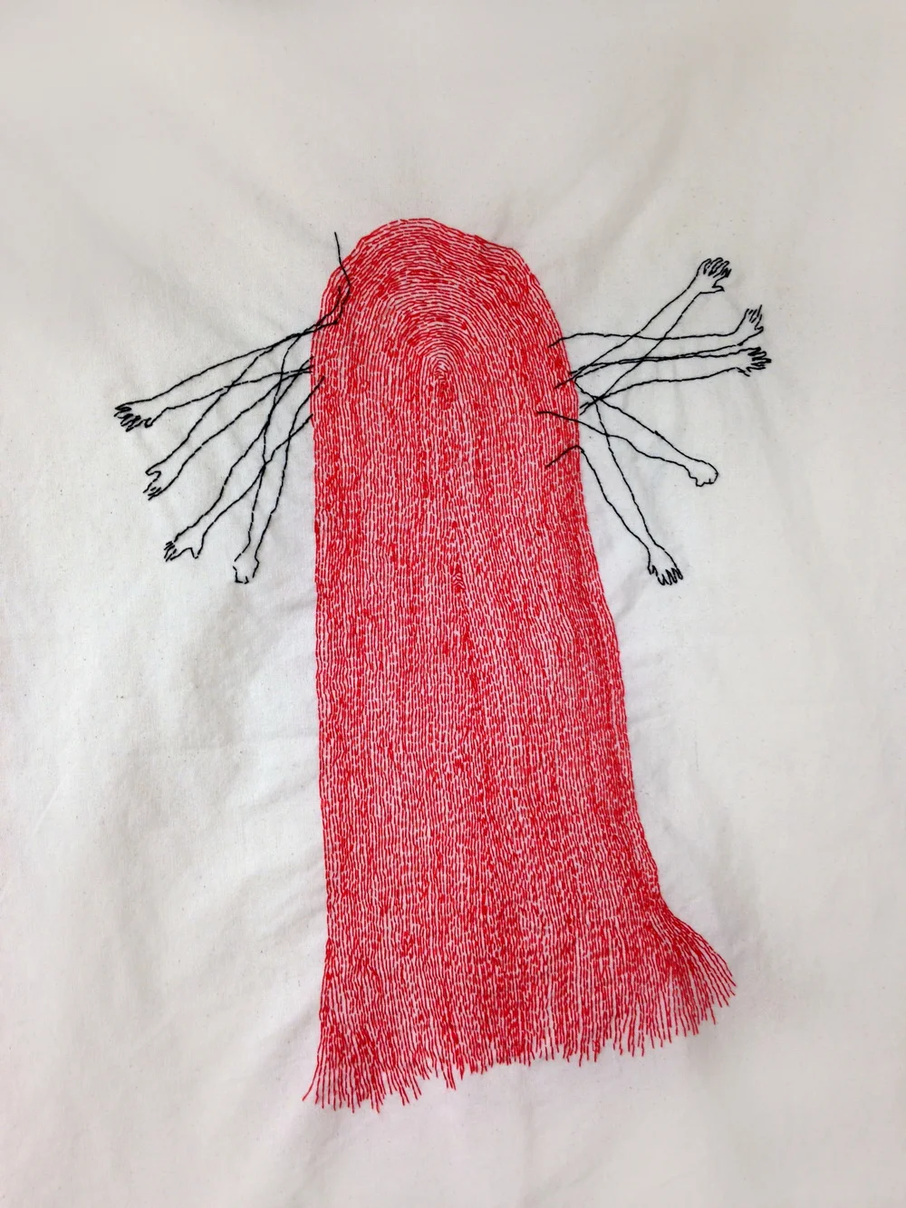 Excerpt | Hand sewn on Fabric | 50x75cm