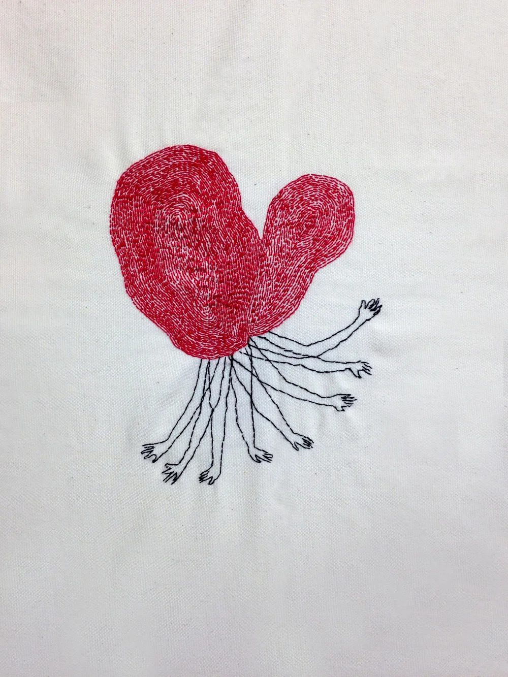 Spider | Hand sewn on Fabric | 35x45 cm