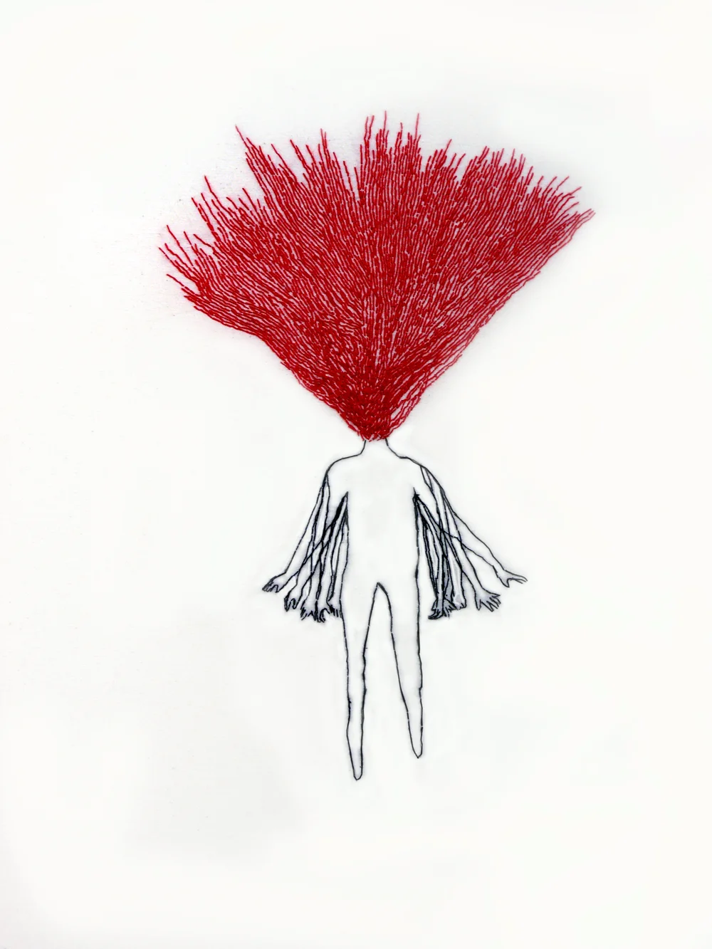 Irrelevant| Hand sewn on Fabric | 20x18"
