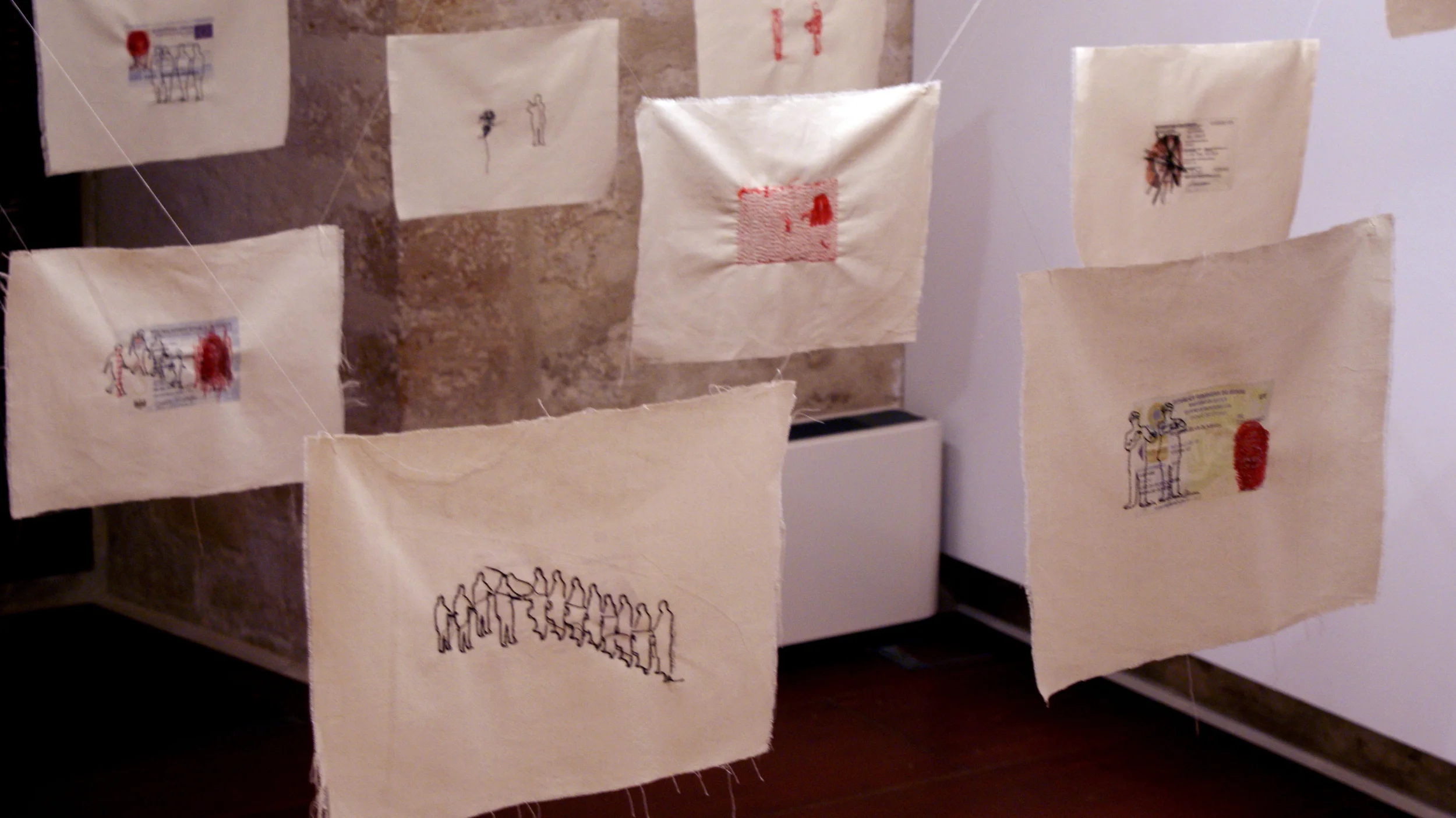  Installation view of "Find Shelter in Another Skin" | Transfer Print on Fabric Hand Sewn 