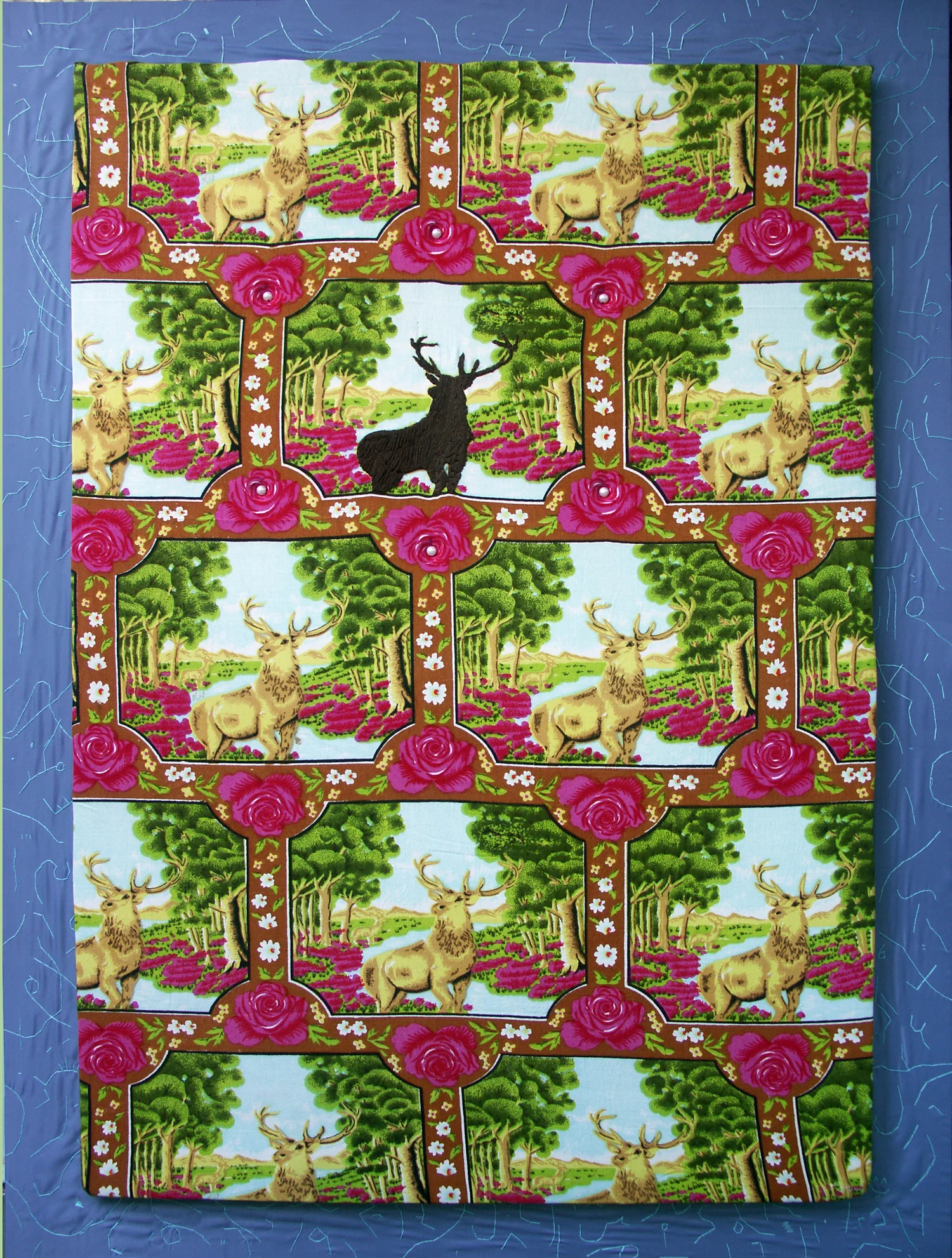 Stag | Hand sewn & Mixed media on Canvas | 120 x 160cm