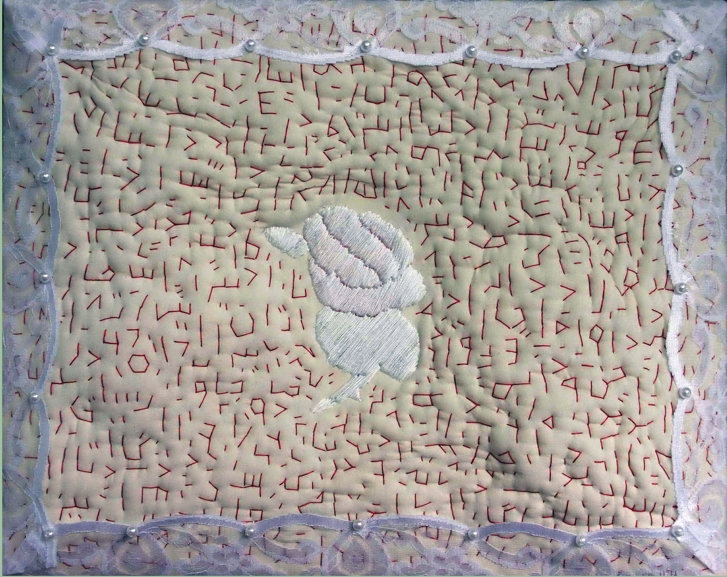 Bride I | Hand Sewing & Mixed media on Canvas | 40 x 50cm