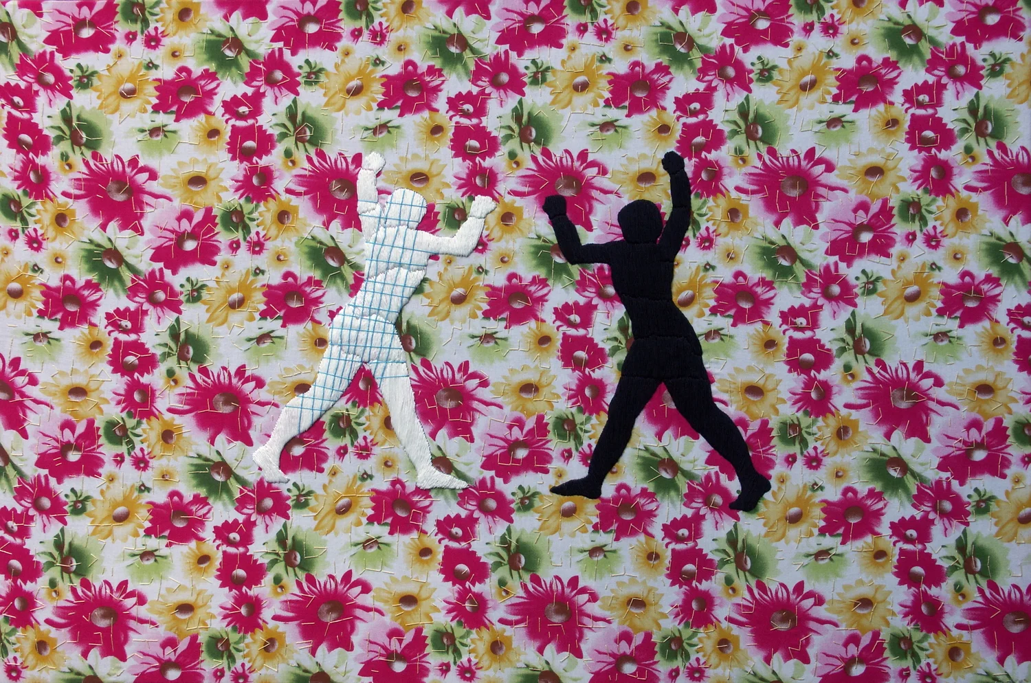 Spring | Hand sewn & Mixed media on Canvas | 100 x 80cm