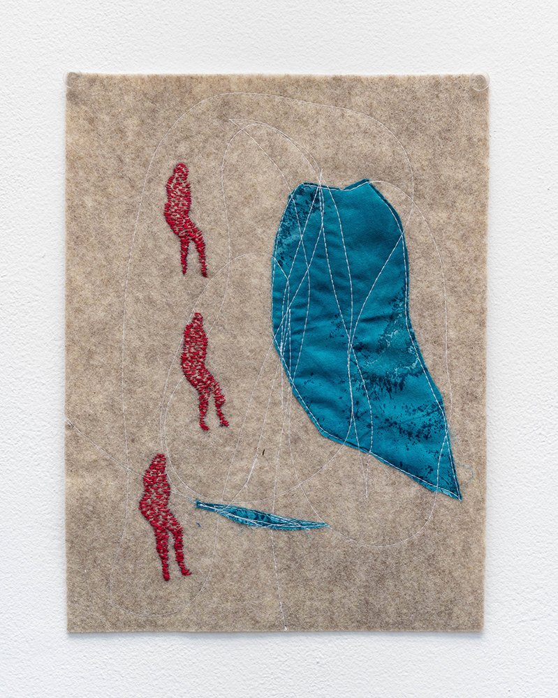  Passage, Hand stitched embroidery, Hand dyed Fabric, Appliquéd cotton, 2022, 9x11inch 