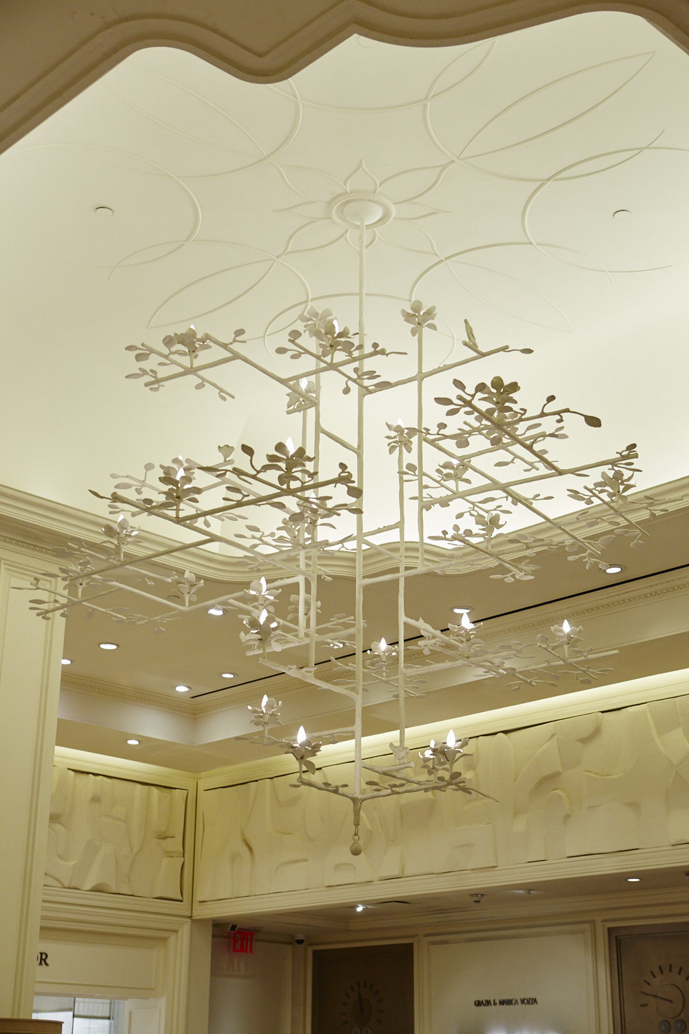 Lotus Chandelier with White Finish