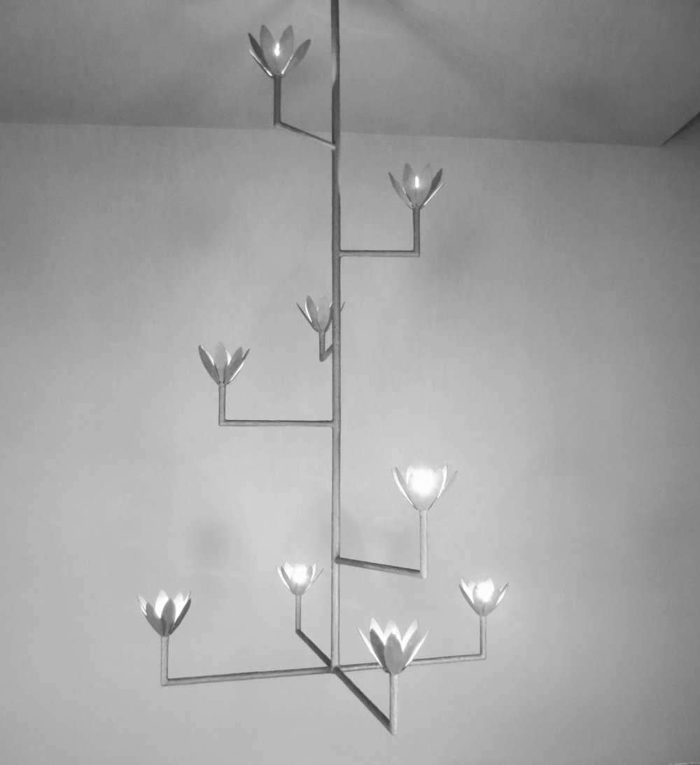 9 Bloom Cross Bar Chandelier