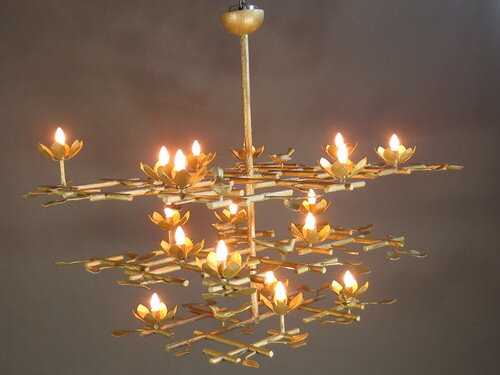 Garden Chandelier with Gold Finish