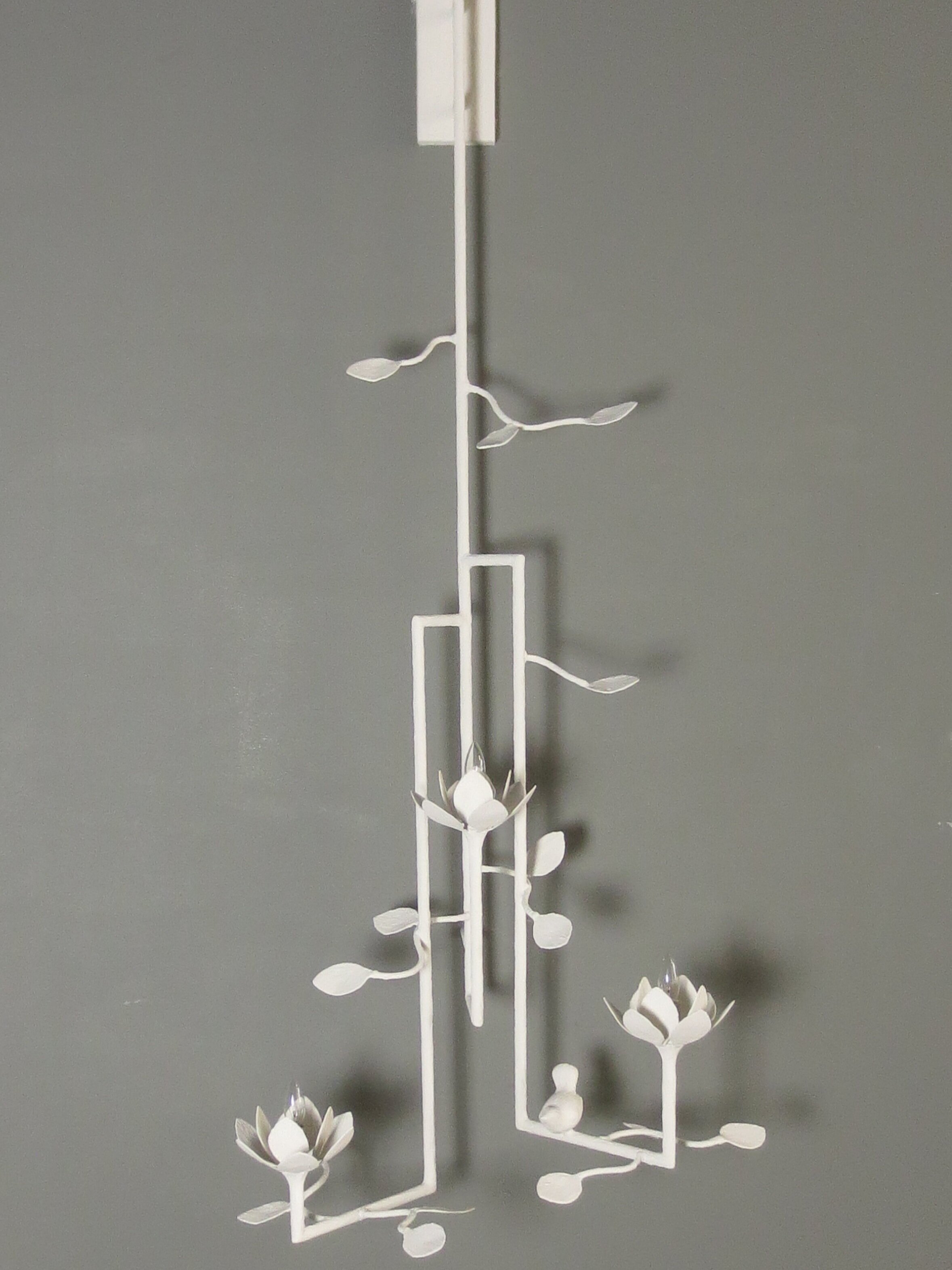 Lotus 3 Arm Wall Sconce with Bird