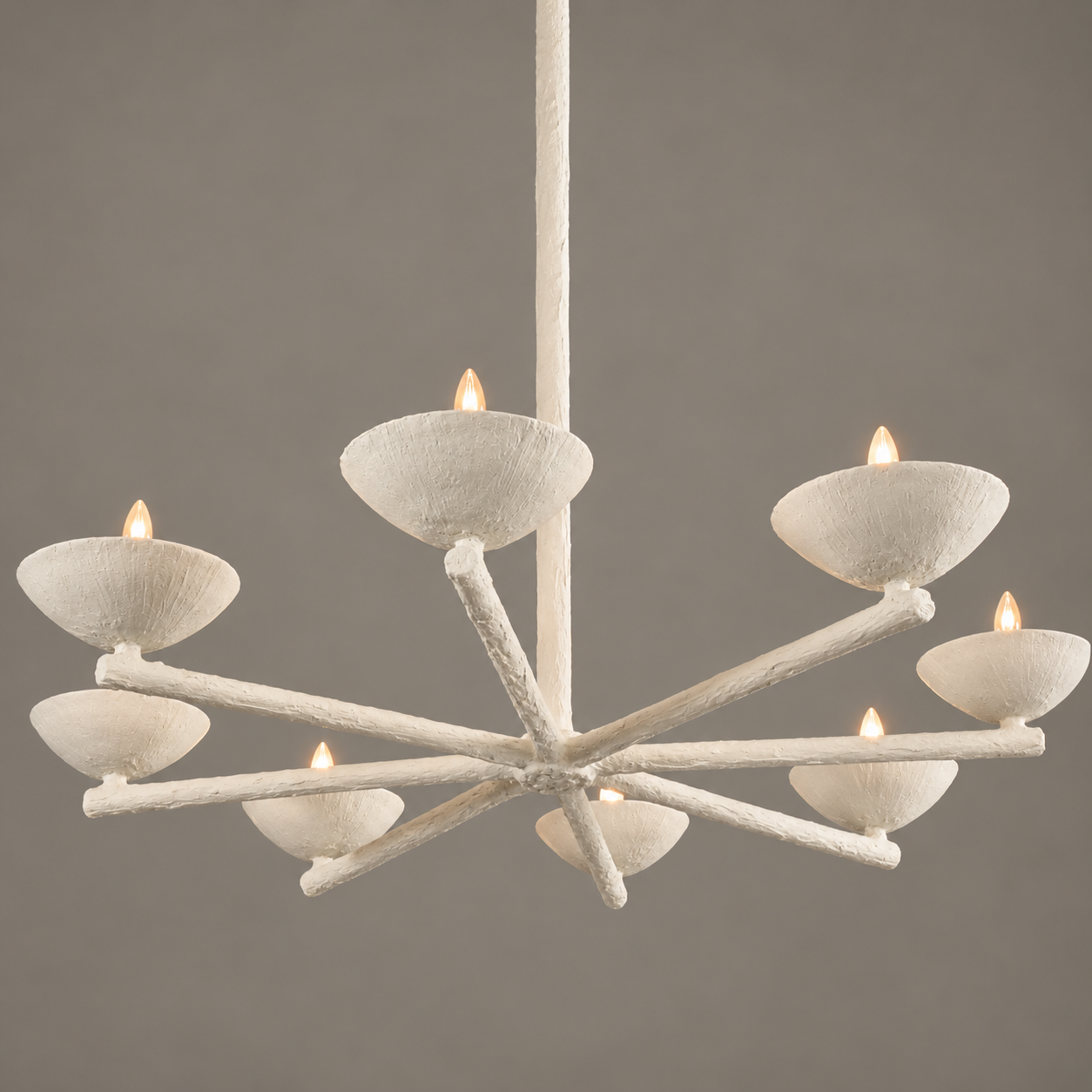 White Spoke Chandelier