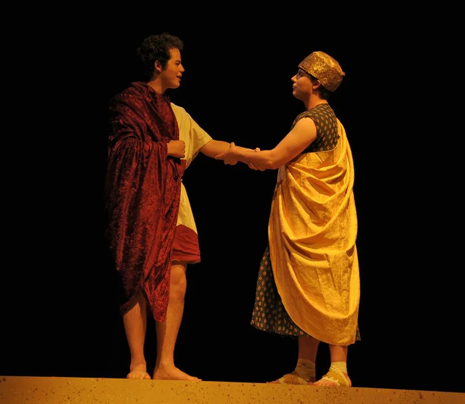 Gabe Zak and Sam Taylor in Dido, Queen of Carthage at George Mason University