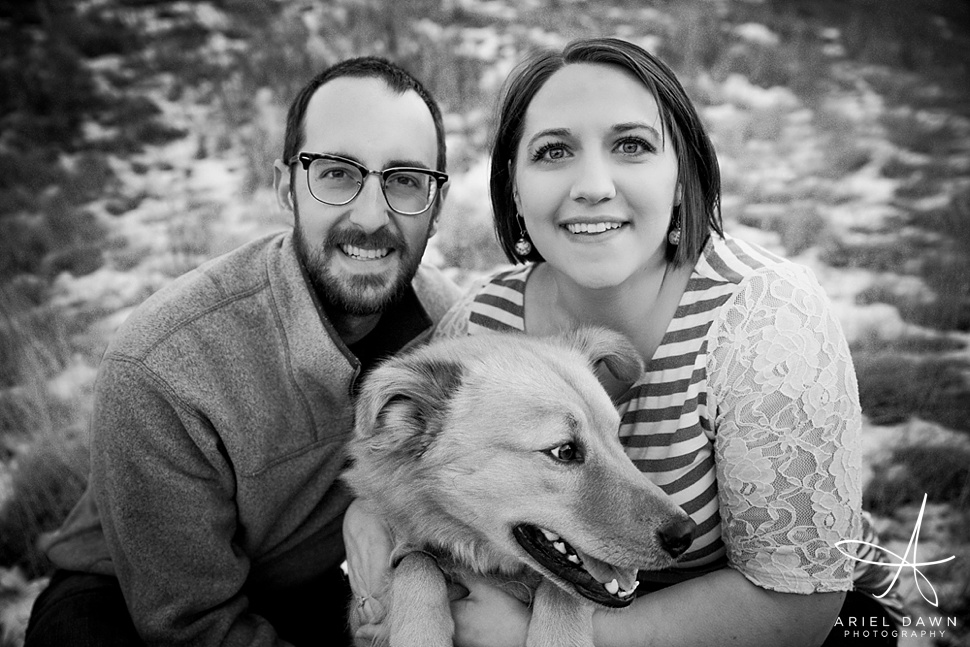 I love black and whites with the winter snow in the background.
