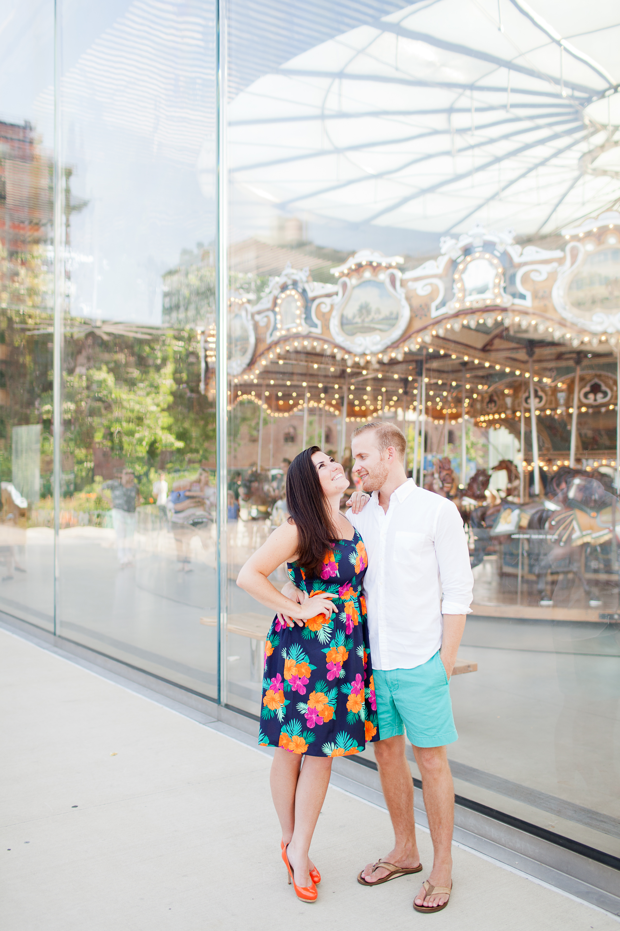 Melissa Kruse Photography - Sarah + Geoff DUMBO Brooklyn Bridge Park Jane's Carousel Engagement Photos-40.jpg