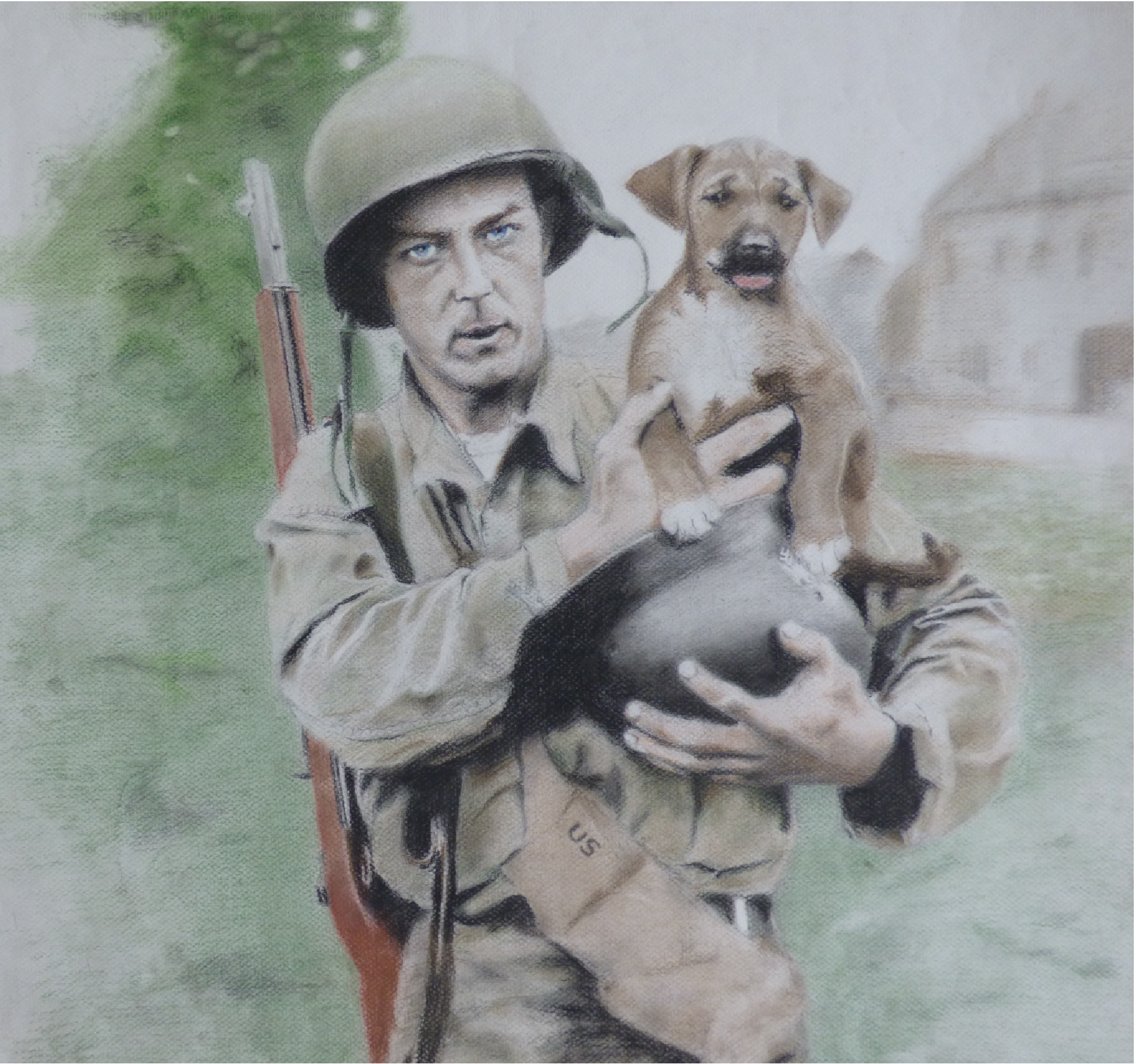 "Soldier with a Puppy" by Dominic Lynn