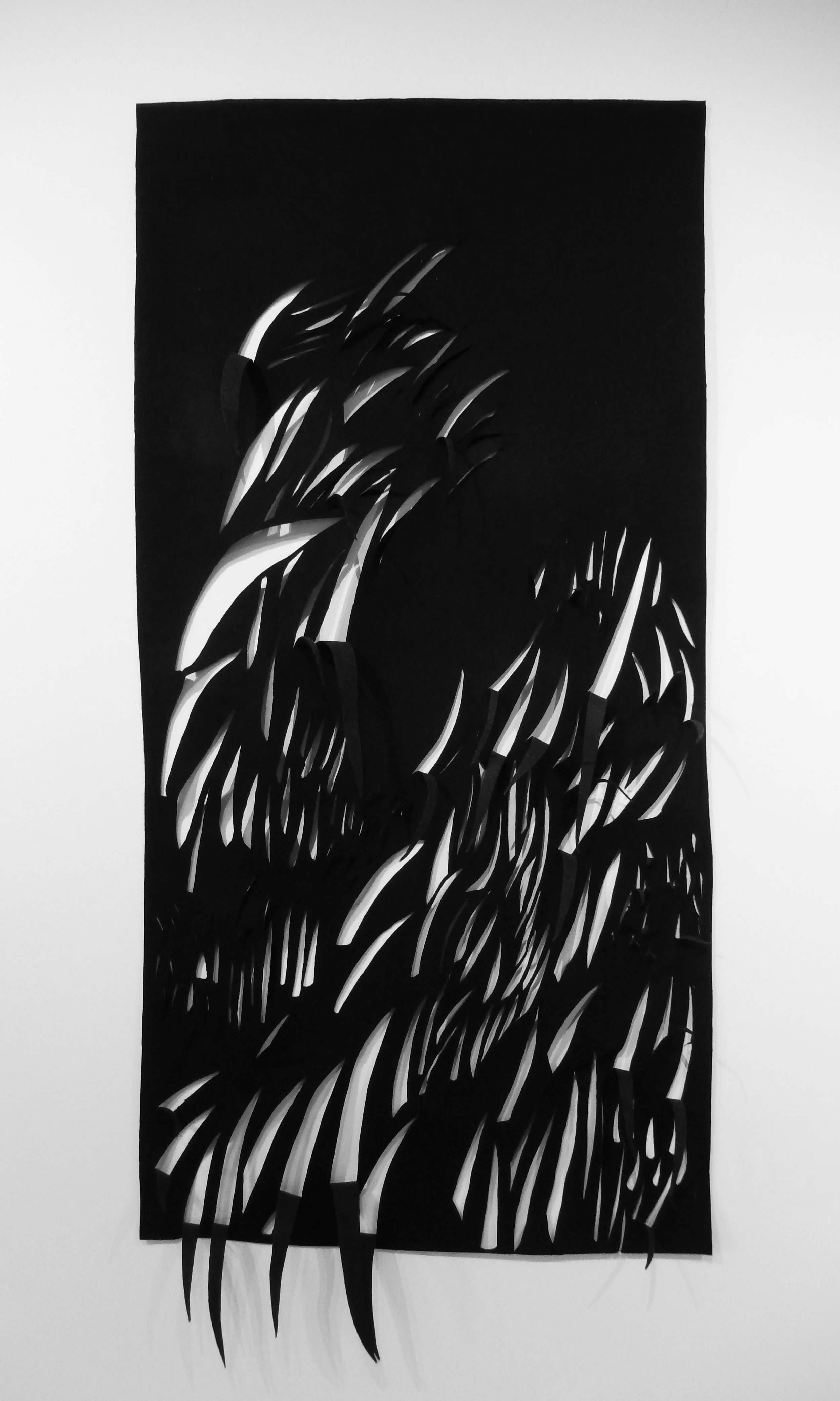 Grass 3, black industrial fabric by Barbara Westman