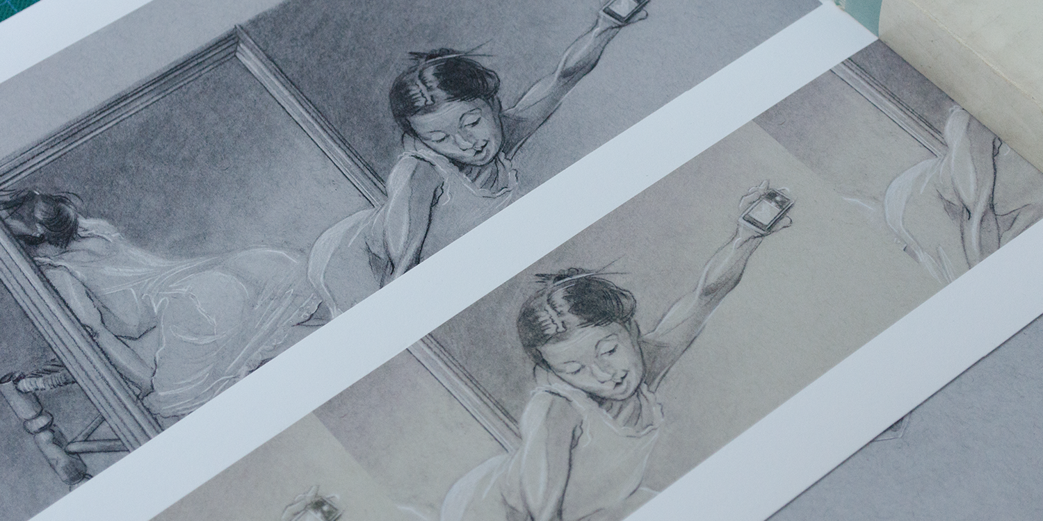 The top print, in three black inks, has a larger and more accurate tonal range while the color print below begins to wash out with a sepia tone.