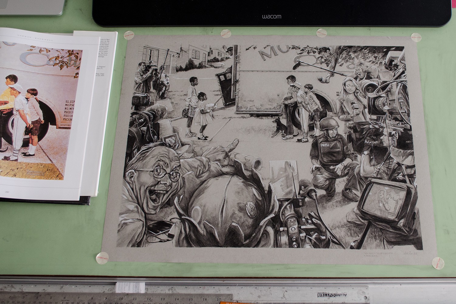 Original drawing, just chilling on the old drawing table.