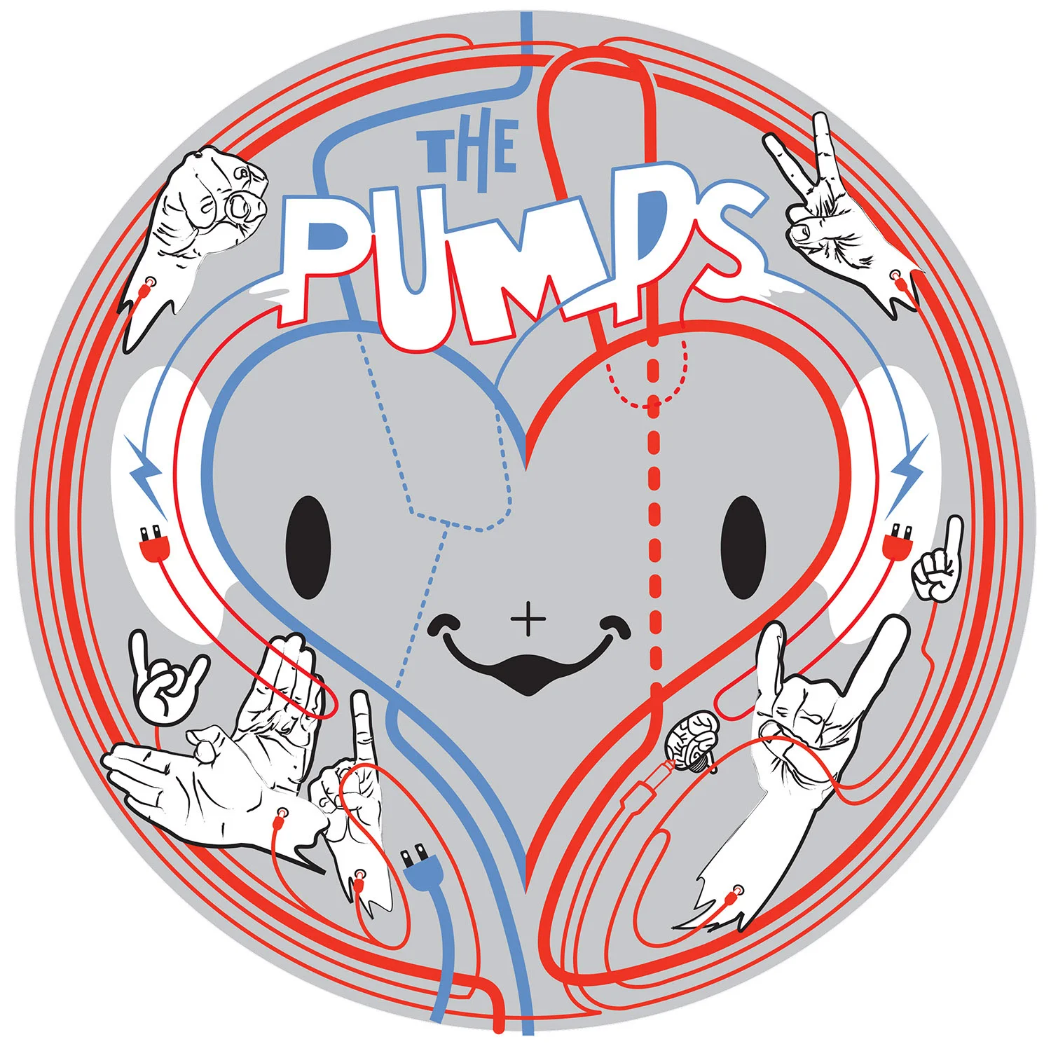 Illustration for interactive heart drum.