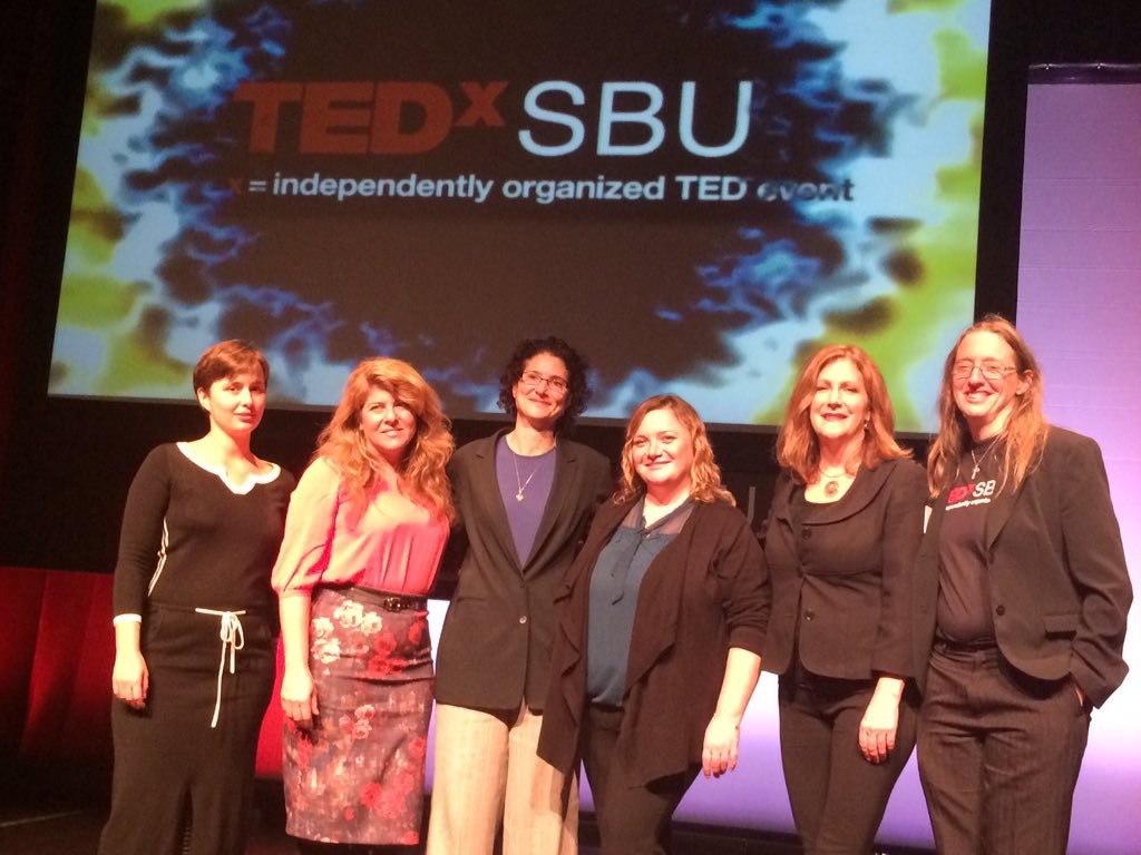  Hutner, second from right, with her fellow presenters at TEDxSBU 2015. 