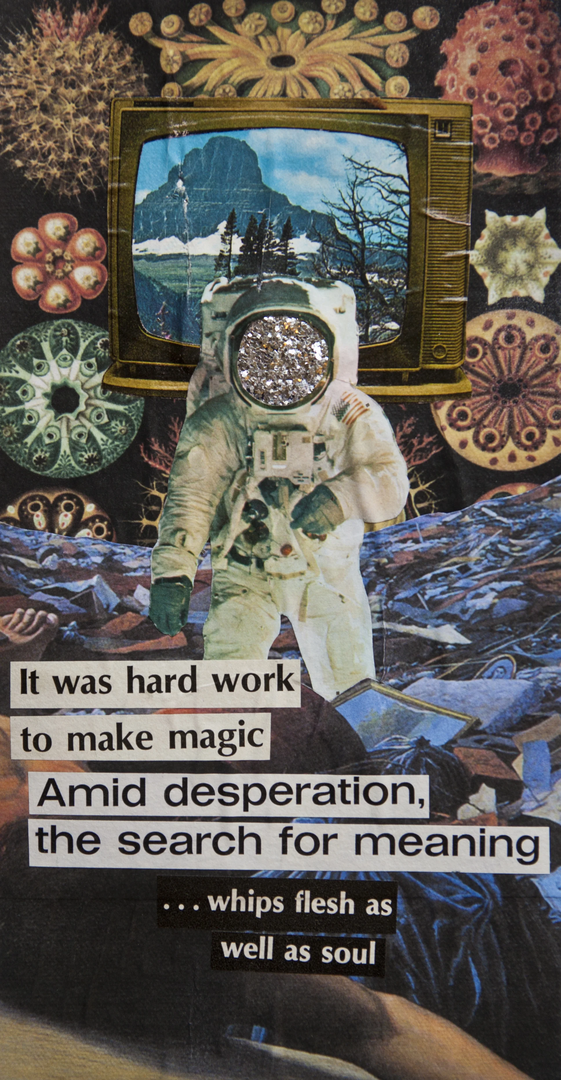 Desolation's Peak , 2014, collage on canvas, 6x13".