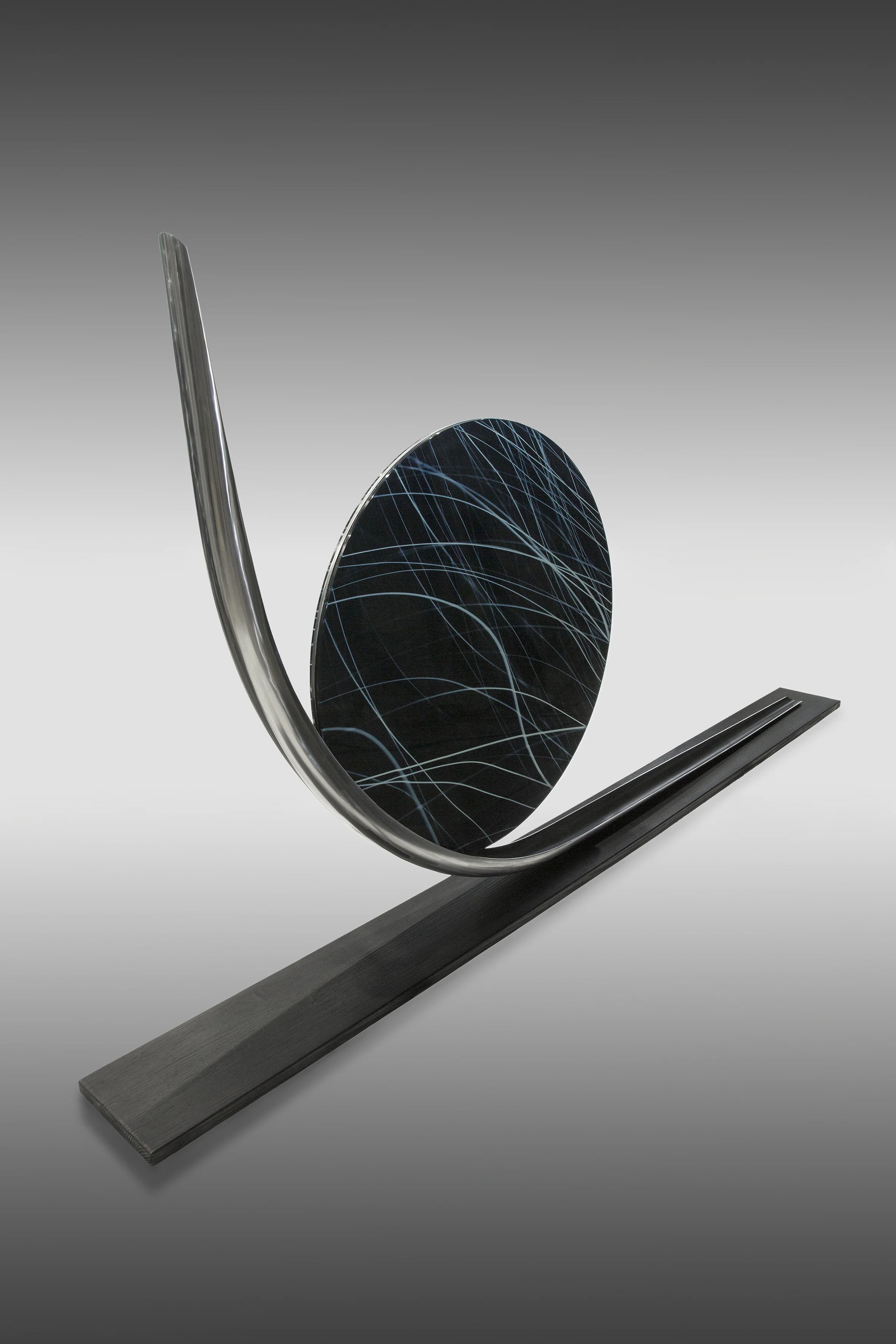 Glass, print, metal, wood and cold worked. Photography David Patterson. 2018