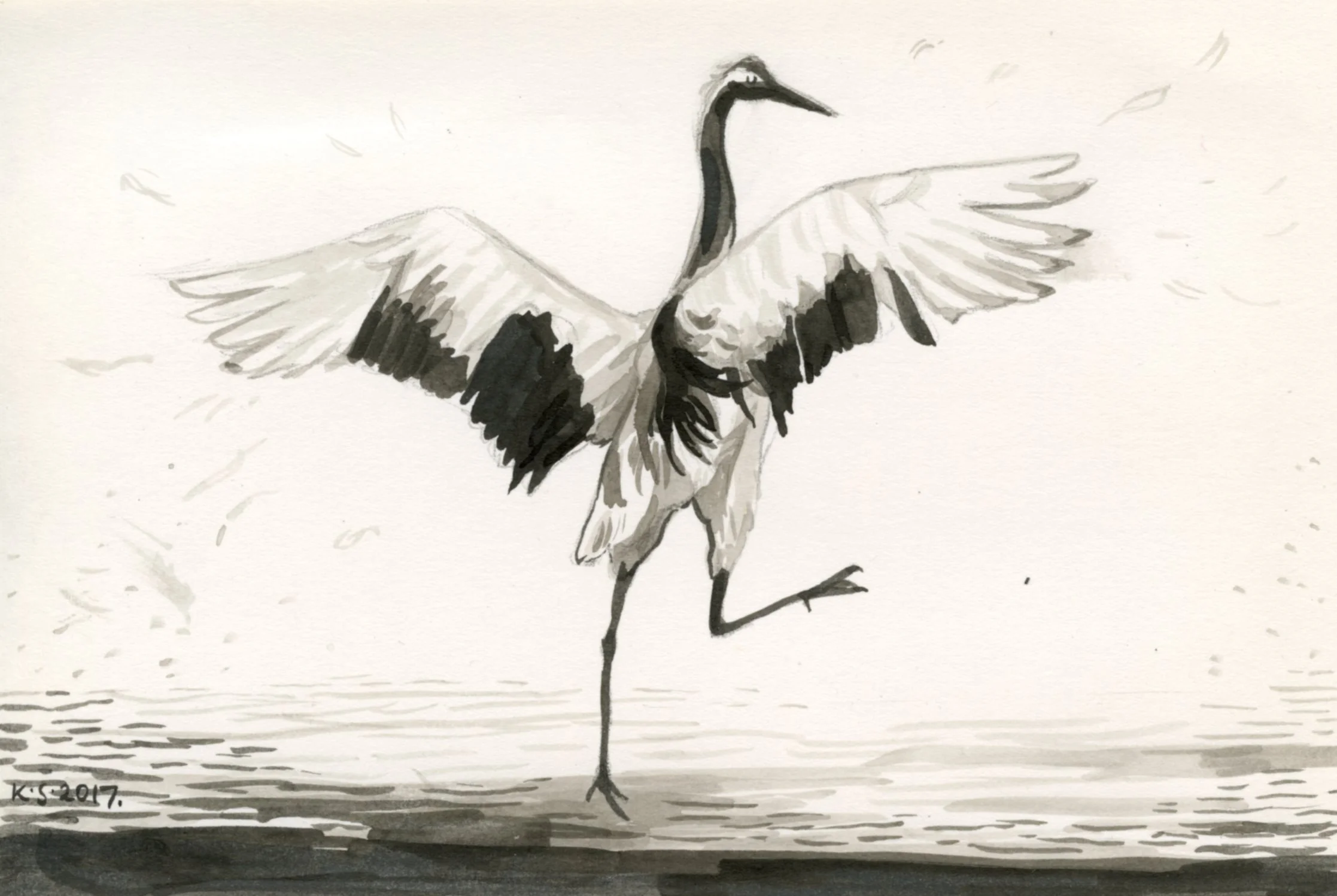 Inktober day 25 - Crane