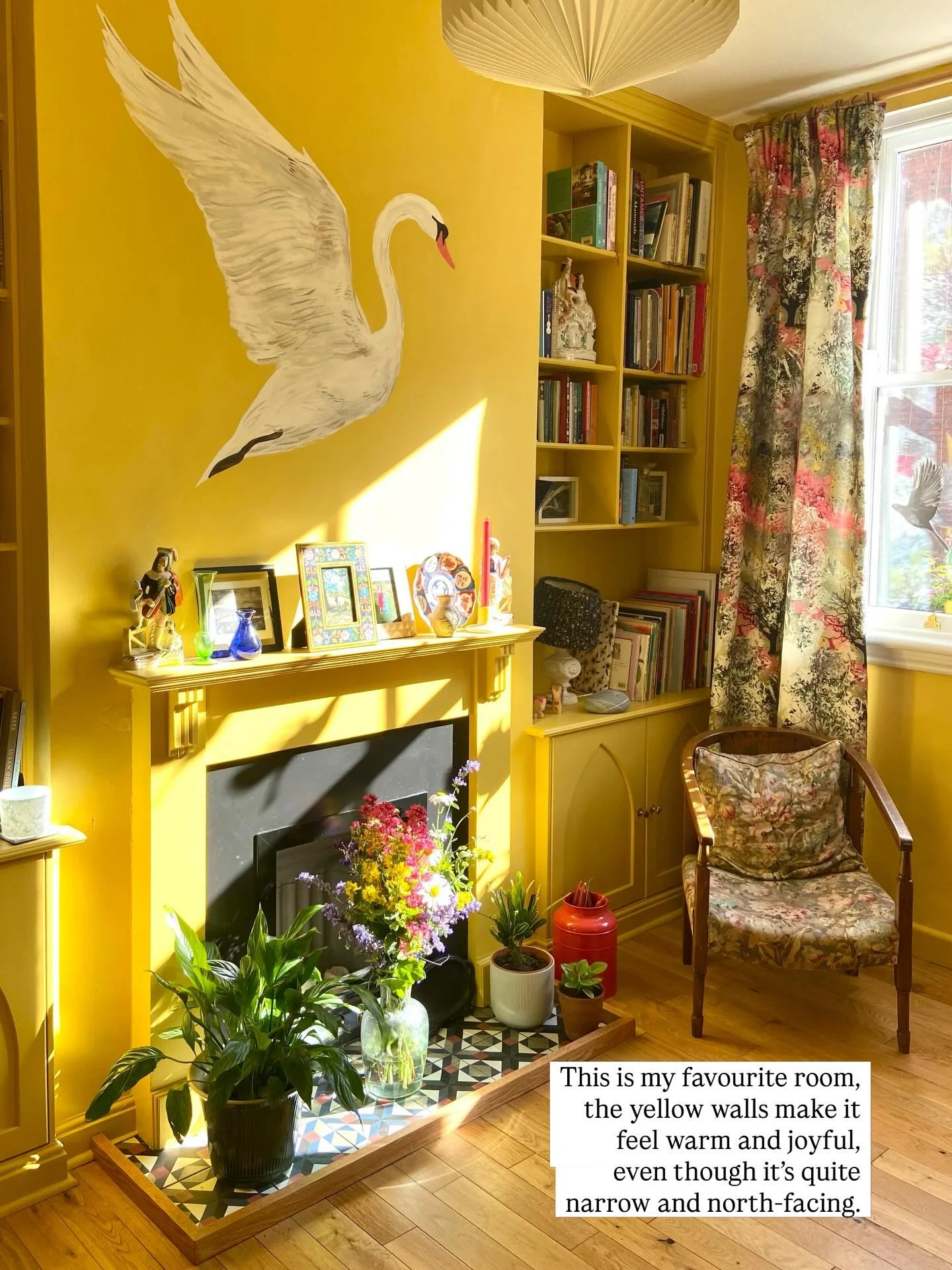 Heaven is a yellow sitting room. Before I&rsquo;d even moved into my house I was painting pieces of paper various shades of sunshine to take with me the day I got the keys! Completely ignoring the advice about living in a space and discovering what t