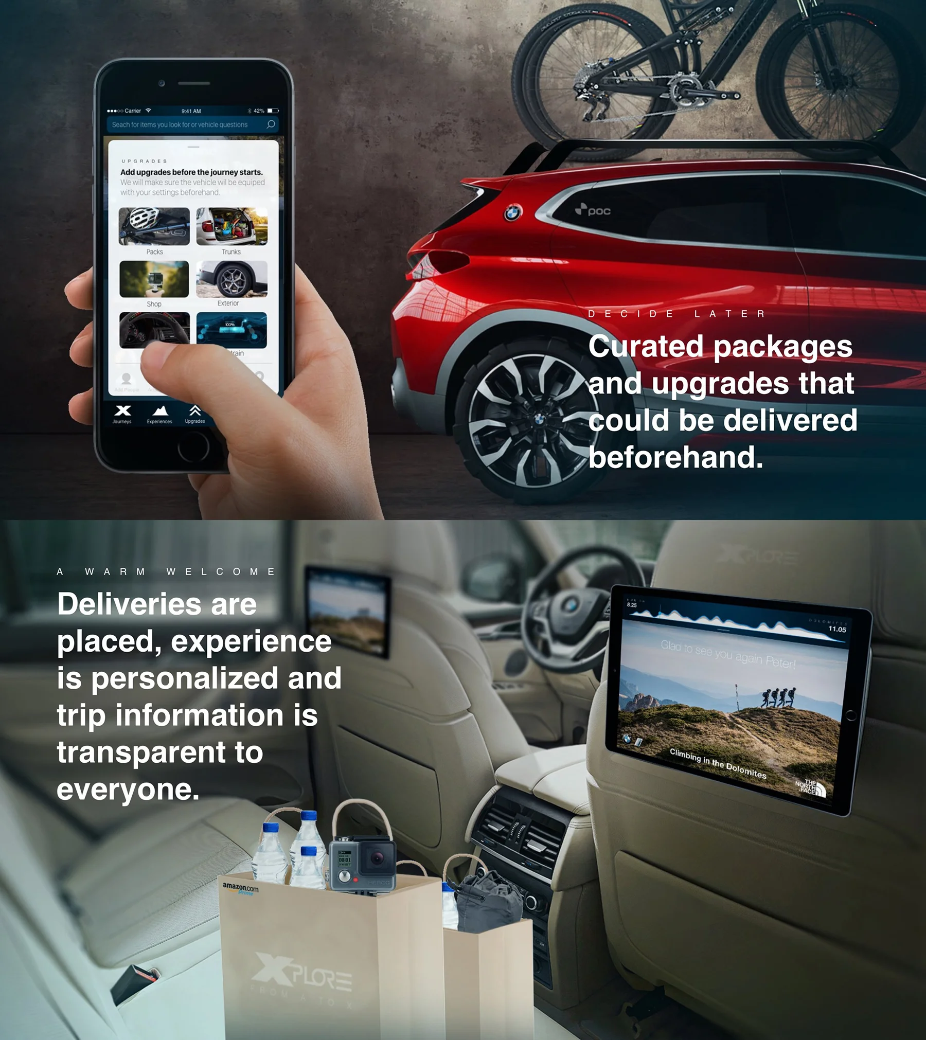 Personalised trip and interior experiences through on-demand delivery.