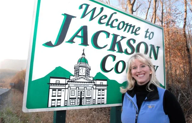 Tourism director Julie Spiro welcomes folks to Jackson County