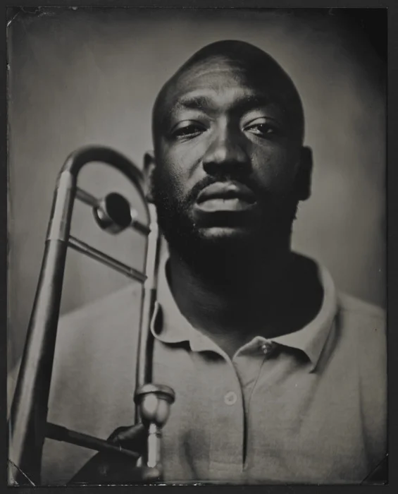 Al Growe, The Stooges Brass Band, Tintype, 2013