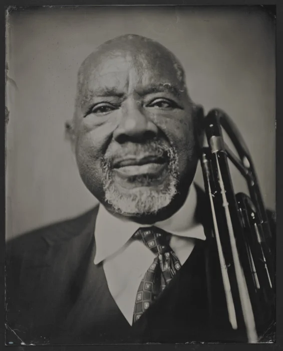 Eddie King, Treme Brass Band, Tintype, 2013