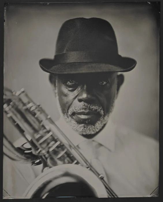 roger Lewis, Dirty Dozen Brass Band, Tintype, 2013