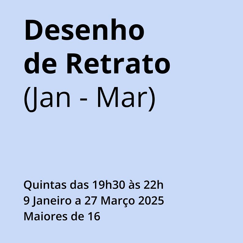 De 9 de Janeiro a 27 Mar&ccedil;o, mais uma edi&ccedil;&atilde;o do Desenho de Retrato. Mesmo sem experi&ecirc;ncia, este &eacute; um curso onde vais conseguir adquirir as compet&ecirc;ncias base para come&ccedil;ar a desenhar retrato. Todas quintas 