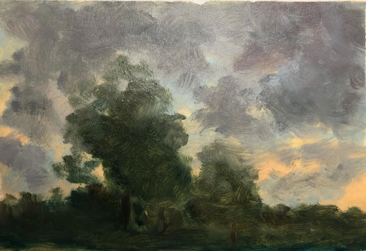 Trabalho de alunos a pintar a partir de estudos do Constable. Ajuda a entender o valor da pincelada como forma de traduzir a experi&ecirc;ncia vis&iacute;vel

#pinturaa&oacute;leo #pintura #bodilandpaulo #painting #oilpainting