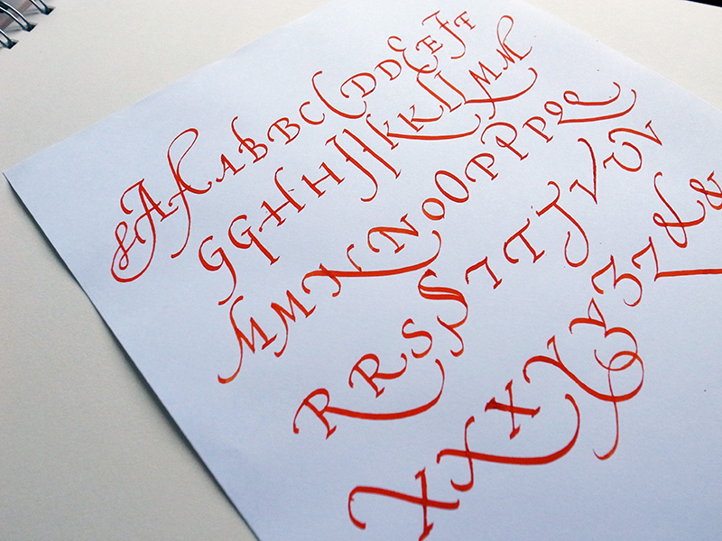 Italic capital with flourishes 