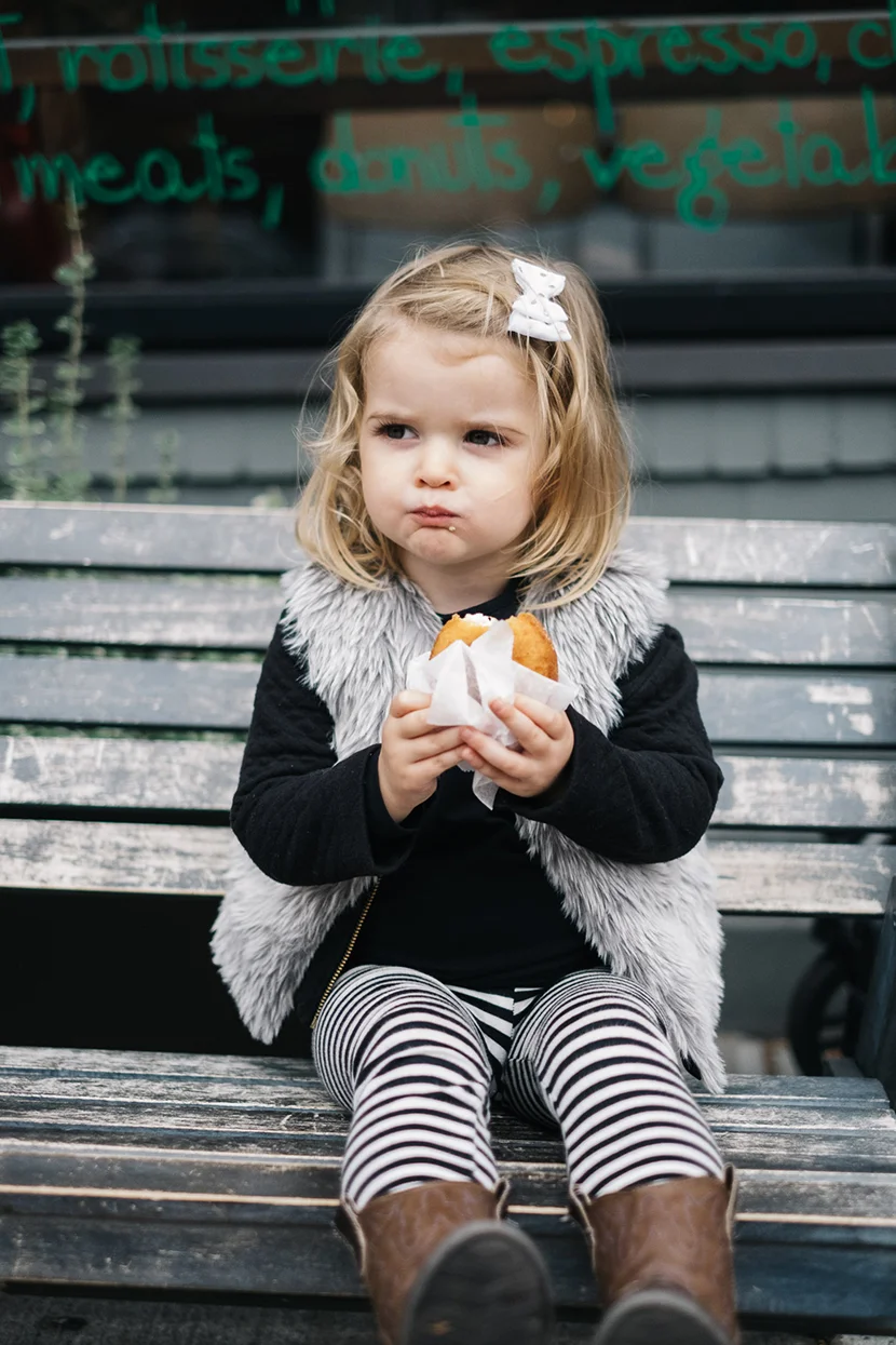 cute kid eating a donut!