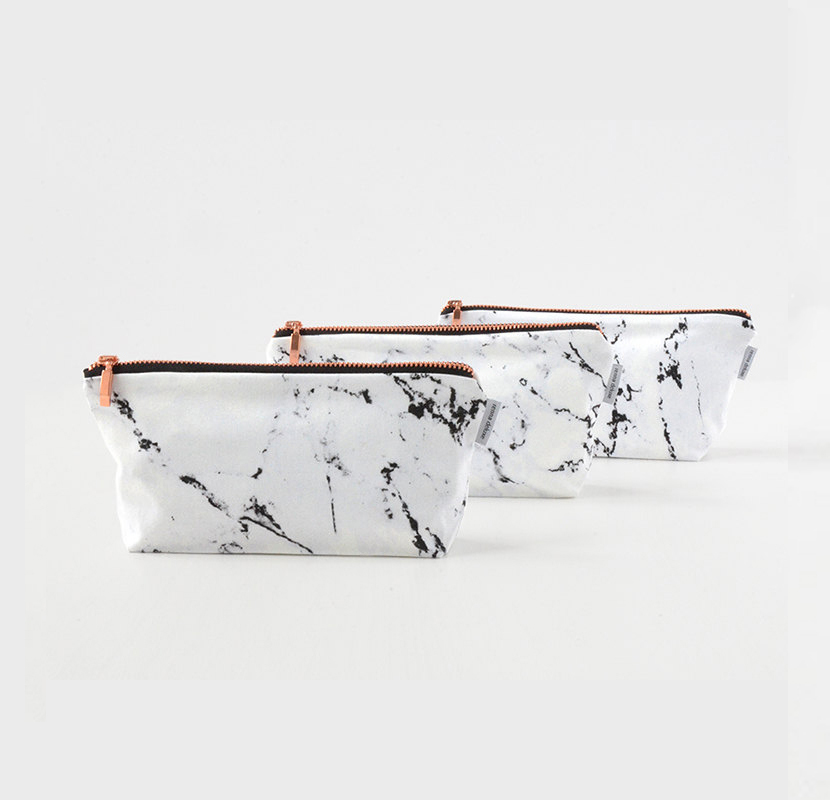 travel cosmetic bags marble