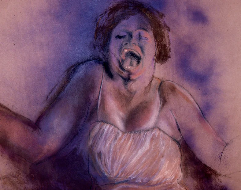 Purple Smoke, 24"x18", conte crayon on paper, 2008