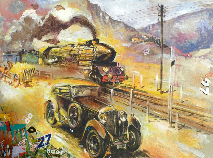 The Race, 24"x20", acrylic & mix media on canvas, 2010
