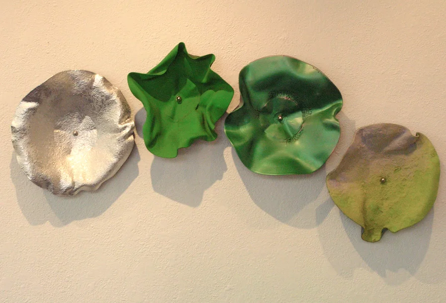 Quartet, 18"x36", painted vinyl records, 2010
