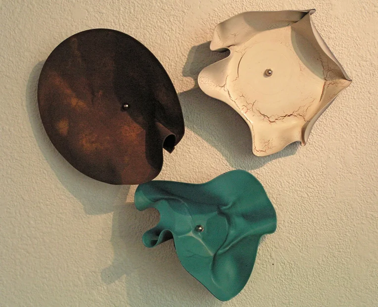 Trio, 18"x20", painted vinyl records, 2010