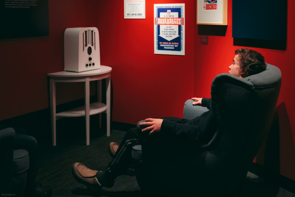 Listening to news about the war on the radio