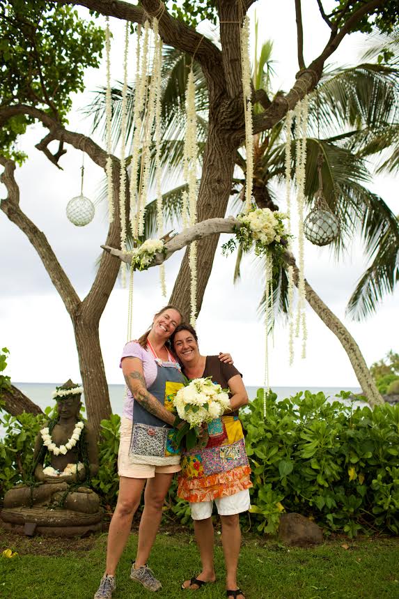 Jeanne and Della on site in Kuau, Maui
