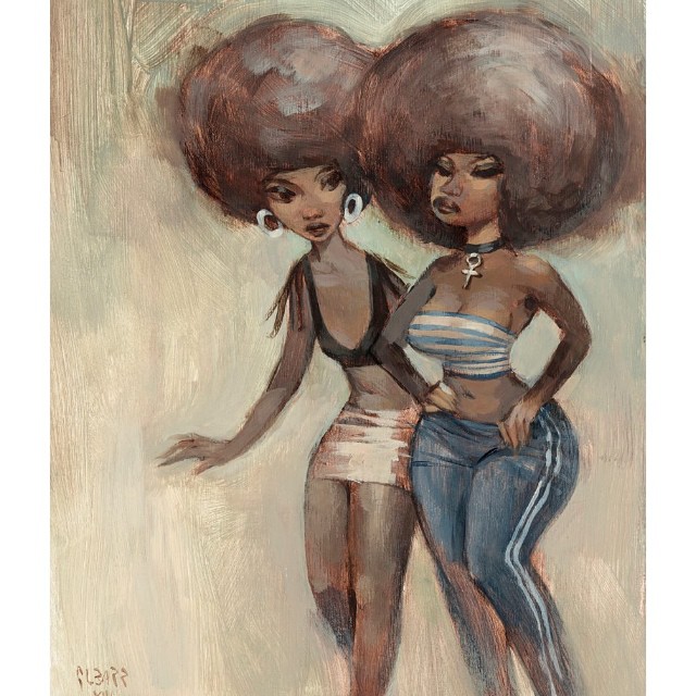 NEW print at: glbarr.com &quot;Rumors&quot; edition of 50 #new #girls #detroit #girlfriends #afros #city #melodrama #muse